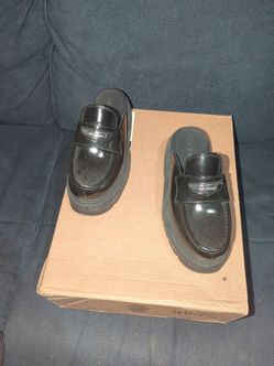 Nike Air Jordan black patent leather mule