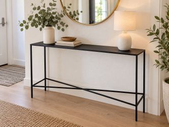 42" Black Console Table, metal