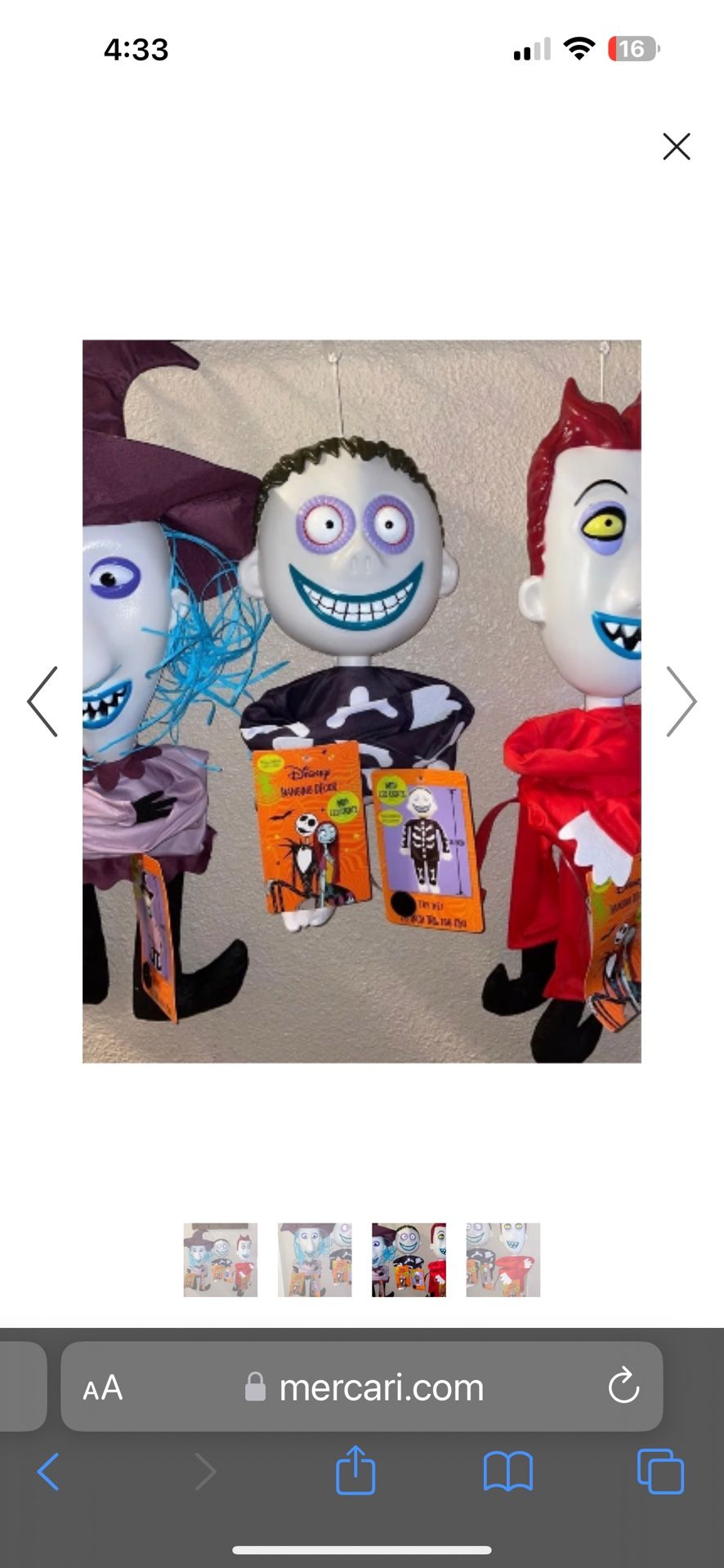 Nightmare Before Christmas Lock Shock & Barrel Exclusive Light Up Hanging NBC