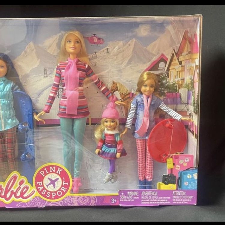 Barbie Pink Passport Winter Getaway Dolls Barbie and Sisters Stacie Chelsea Skipper for Sale in Secaucus NJ OfferUp