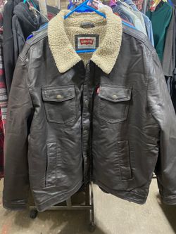 Levi’s Sherpa Lined Faux Leather Jacket Men’s XL Black