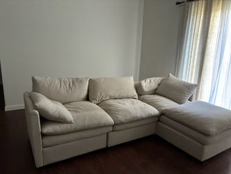 Beige Fabric Sectional Sofa
