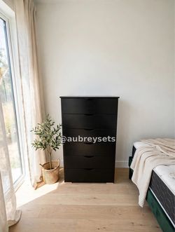 Black 6 drawer chest
