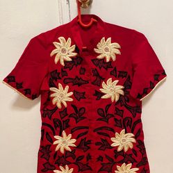 ❤️ Red Silk Embroidered Top & Long Skirt Set – Party/Wedding Wear ❤️