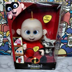 Incredibles 2 Jack-Jack Attacks 13" Figure Doll with Sounds and Lights Raccoon
