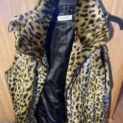 Faux Cheetah Fur Vest