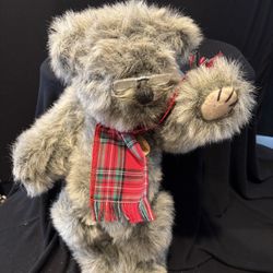 Dakin Elegante Grandpa Plaid Scarf Teddy Bear-1983