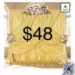 20x10FT Non-Shedding Glitter Gold Backdrop Curtain, Wrinkle-Free 5x10FT Backdrop Drapes for 4 Panels Back Drop Cloth for Wedding Birthday Baby Shower 