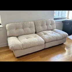 FREE DELIVERY Beige Amazon Chenille Cloud Couch Sofa 