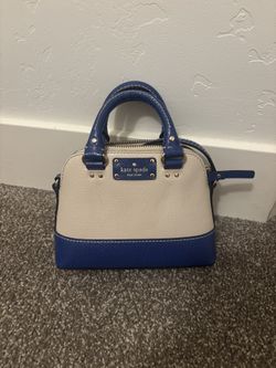 Tan and blue Kate spade handbag