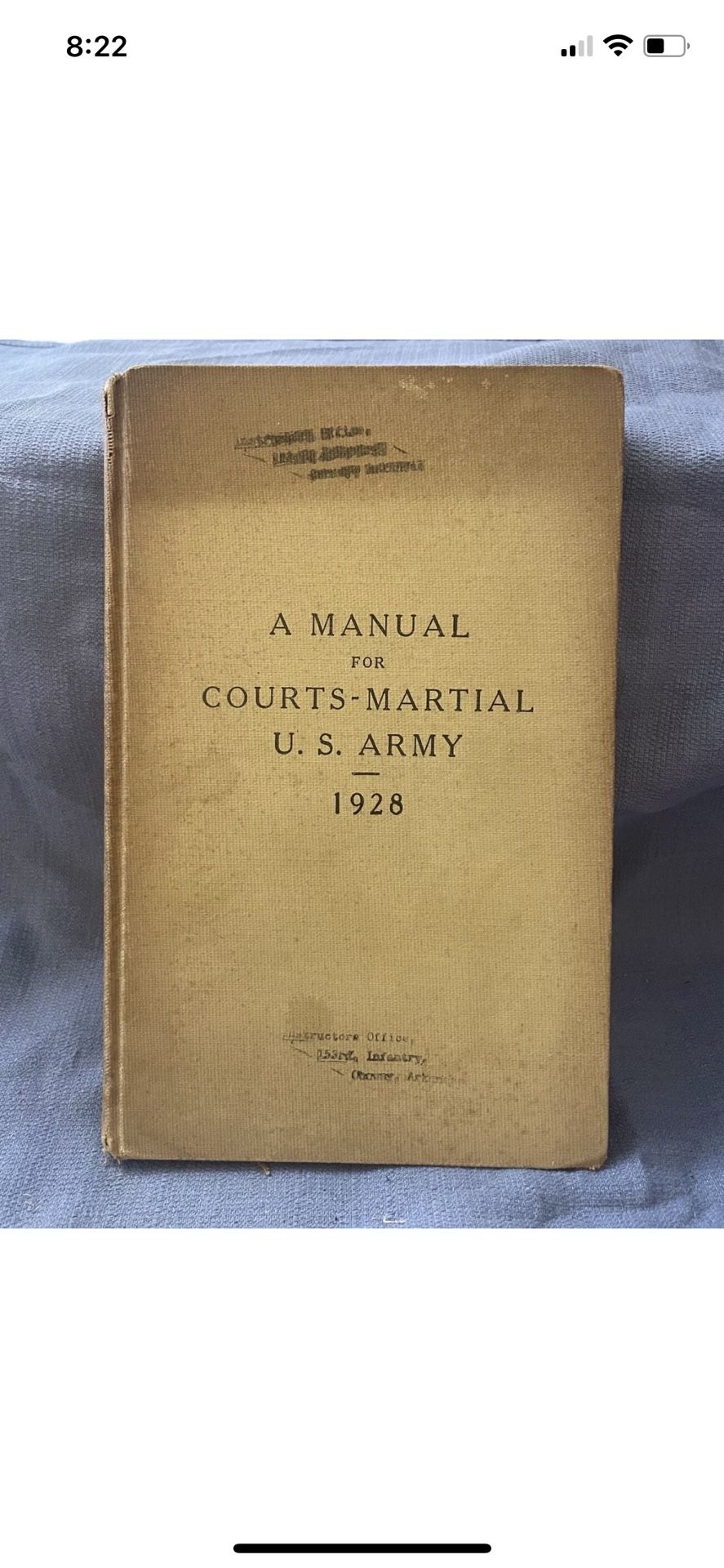 A Manual For Courts-Martial U. S. Army, 1928 Office of The JAG of The Army, HC
