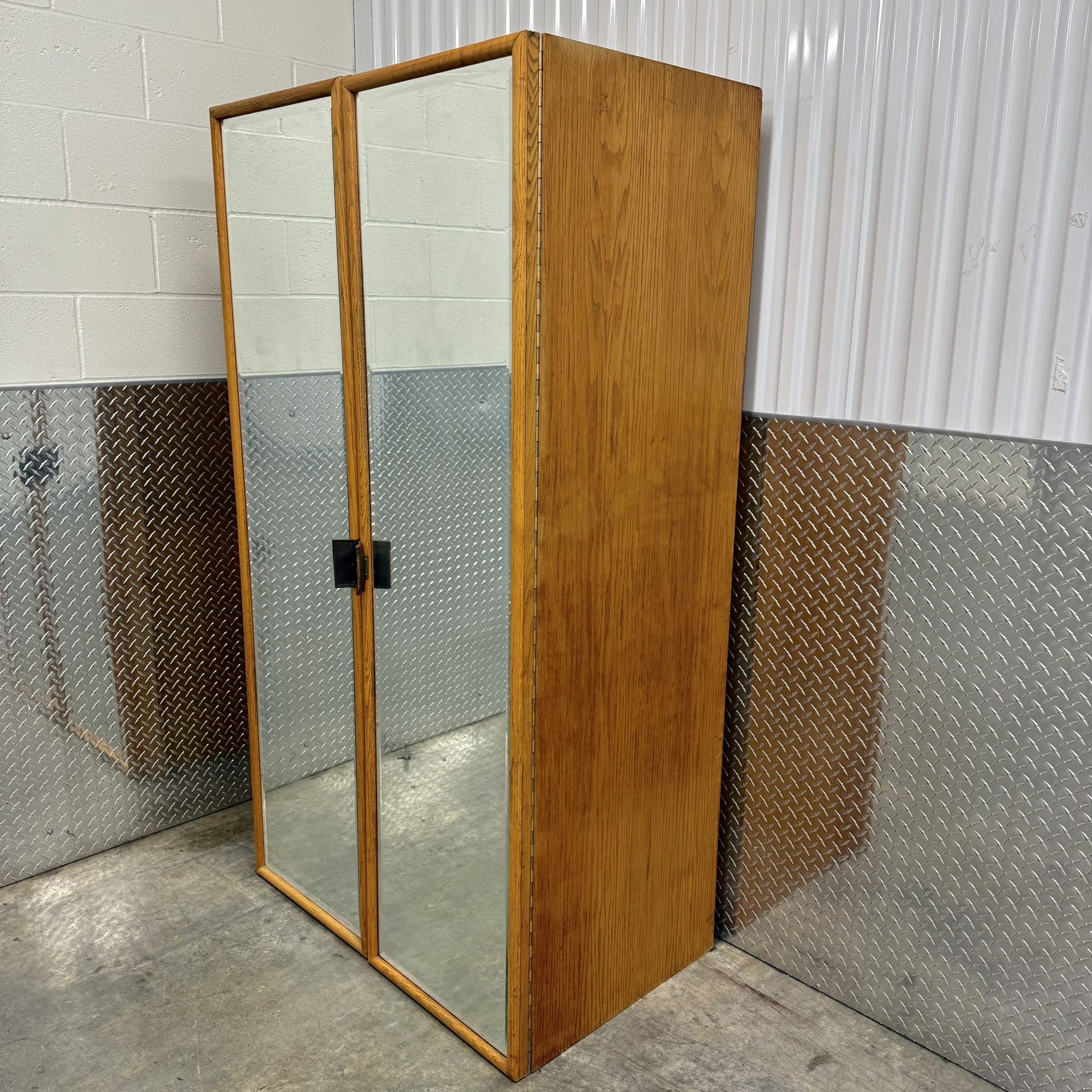Mirrored Mcm Lit Armoire