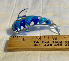 Murano Style Blue Glass Dolphin