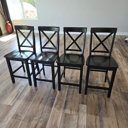 Black Wood Counter Stools