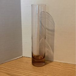 Pink glass bud vase 7 1/2” x 2”  A4