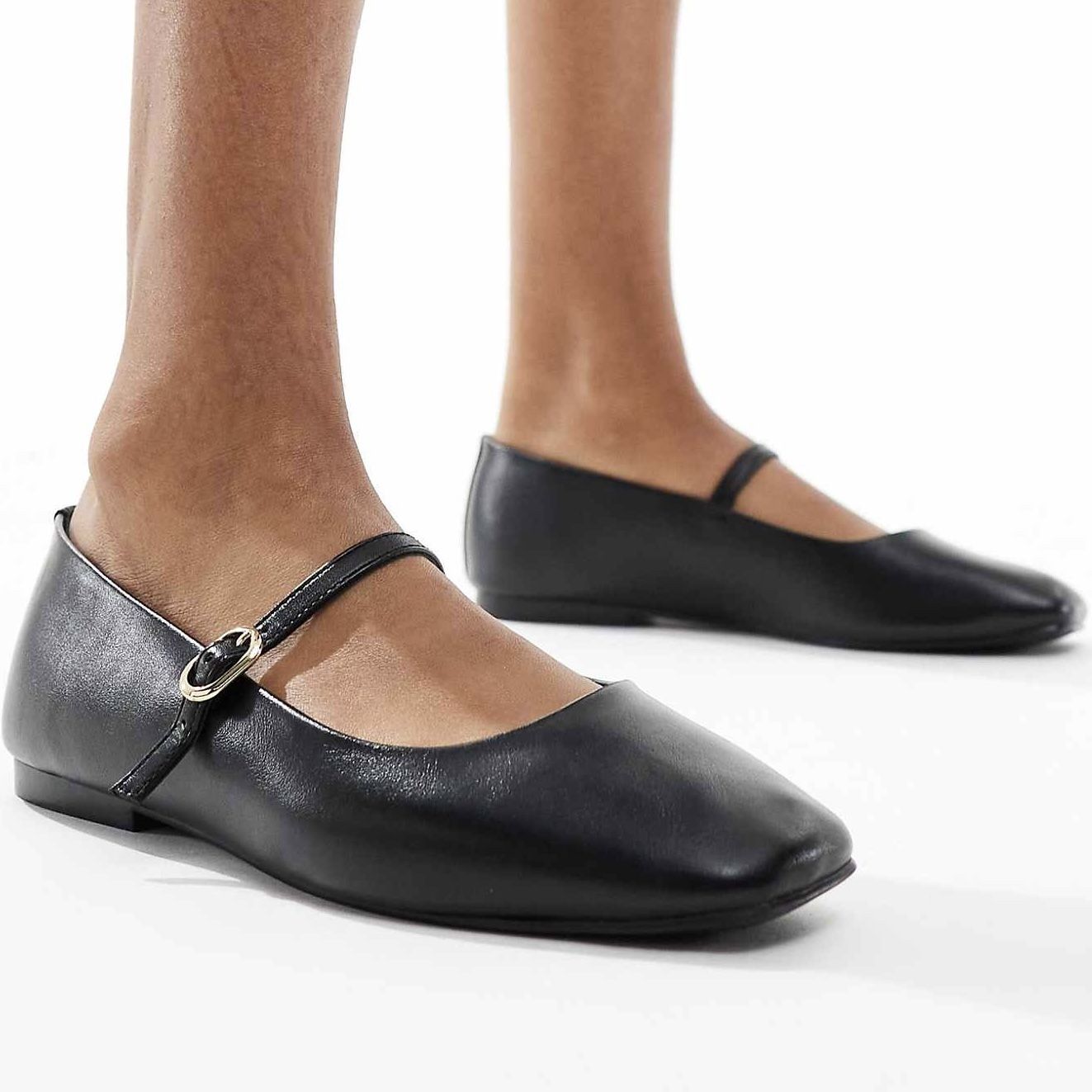Asos wide comfy ballet flats women’s Size 4 square toe