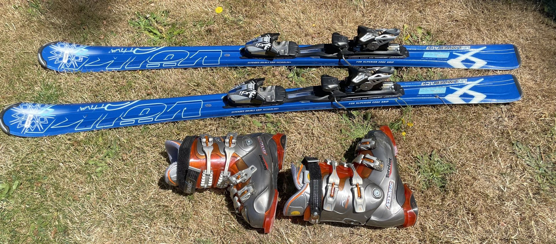 Used Women Ski Boots, Bindings, and Skis