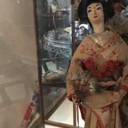 Antique Doll And Showcase 
