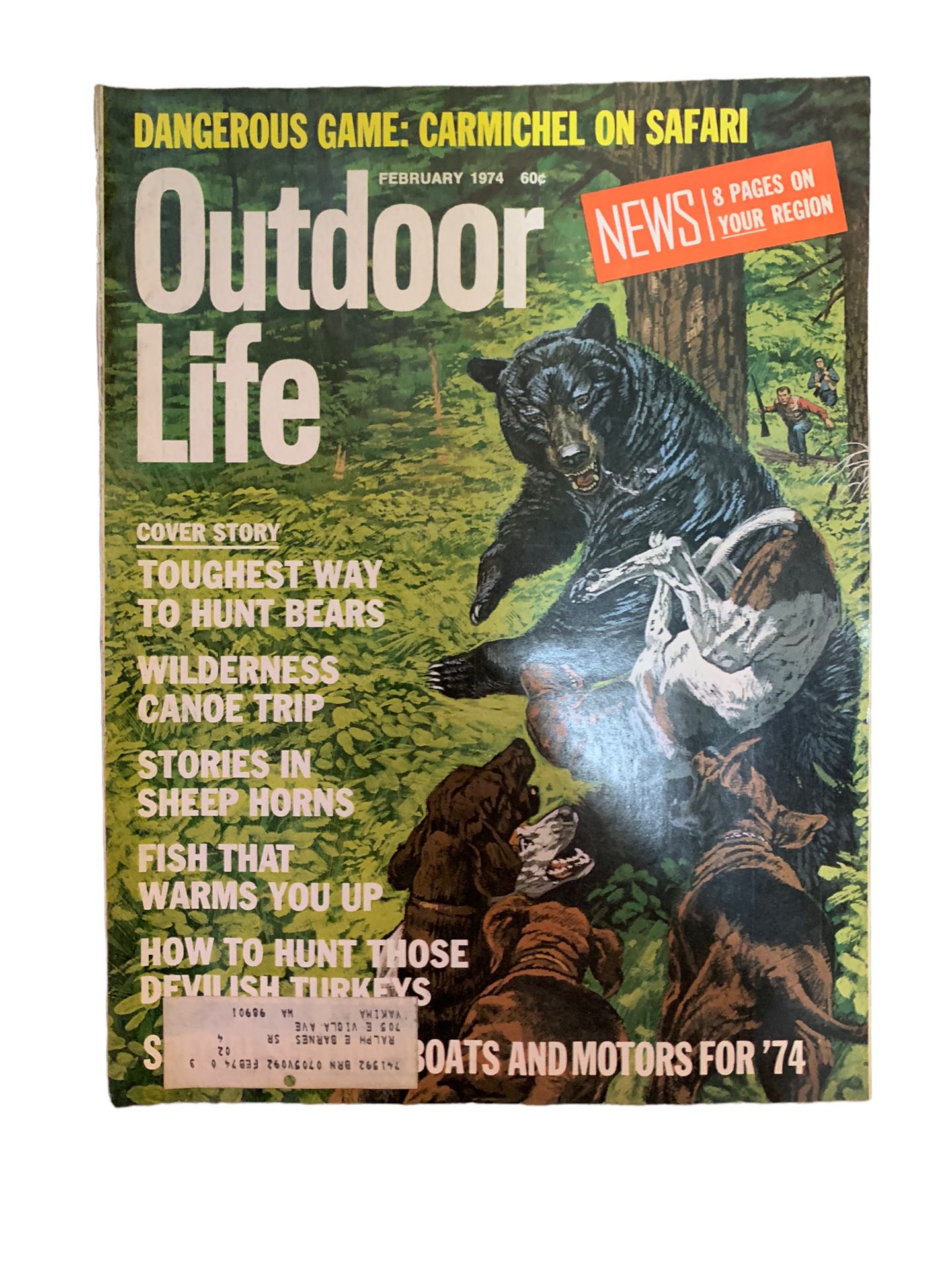 (6) Vintage 1970’s Outdoor Life Magazine Beautiful Front Covers 