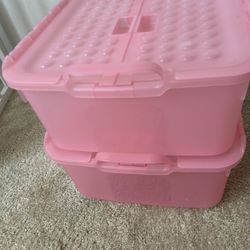 Pink Plastic Storage/ Containers