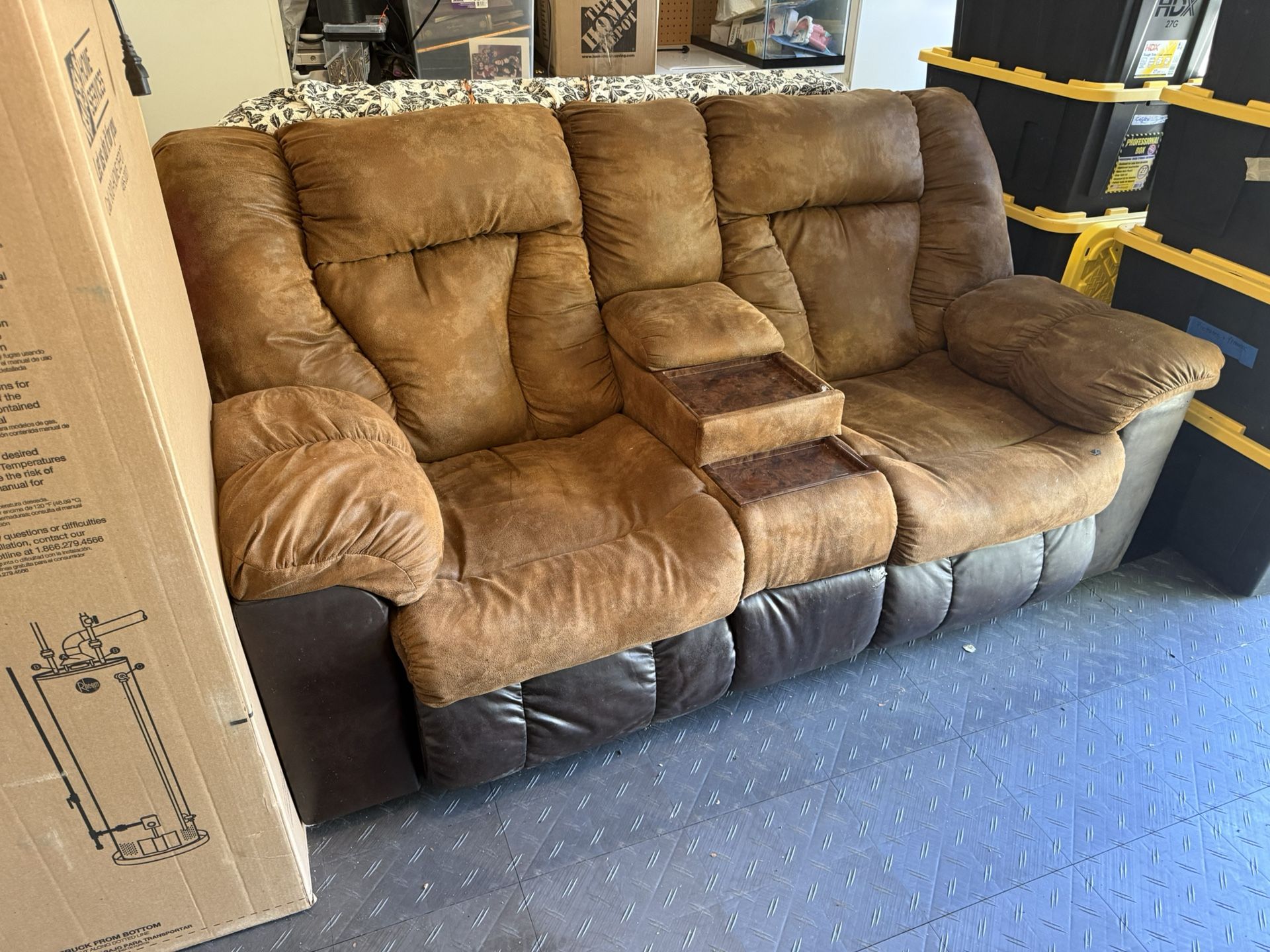 Microfiber Couch And Receiver Set.