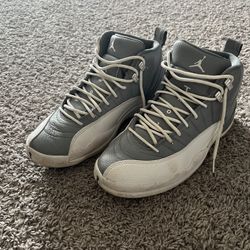 Grey & White Air Jordan 12s