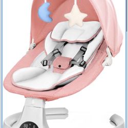 Auto Baby Swing For Newborn To Toddler. Smart Touch Remote Control. Pink