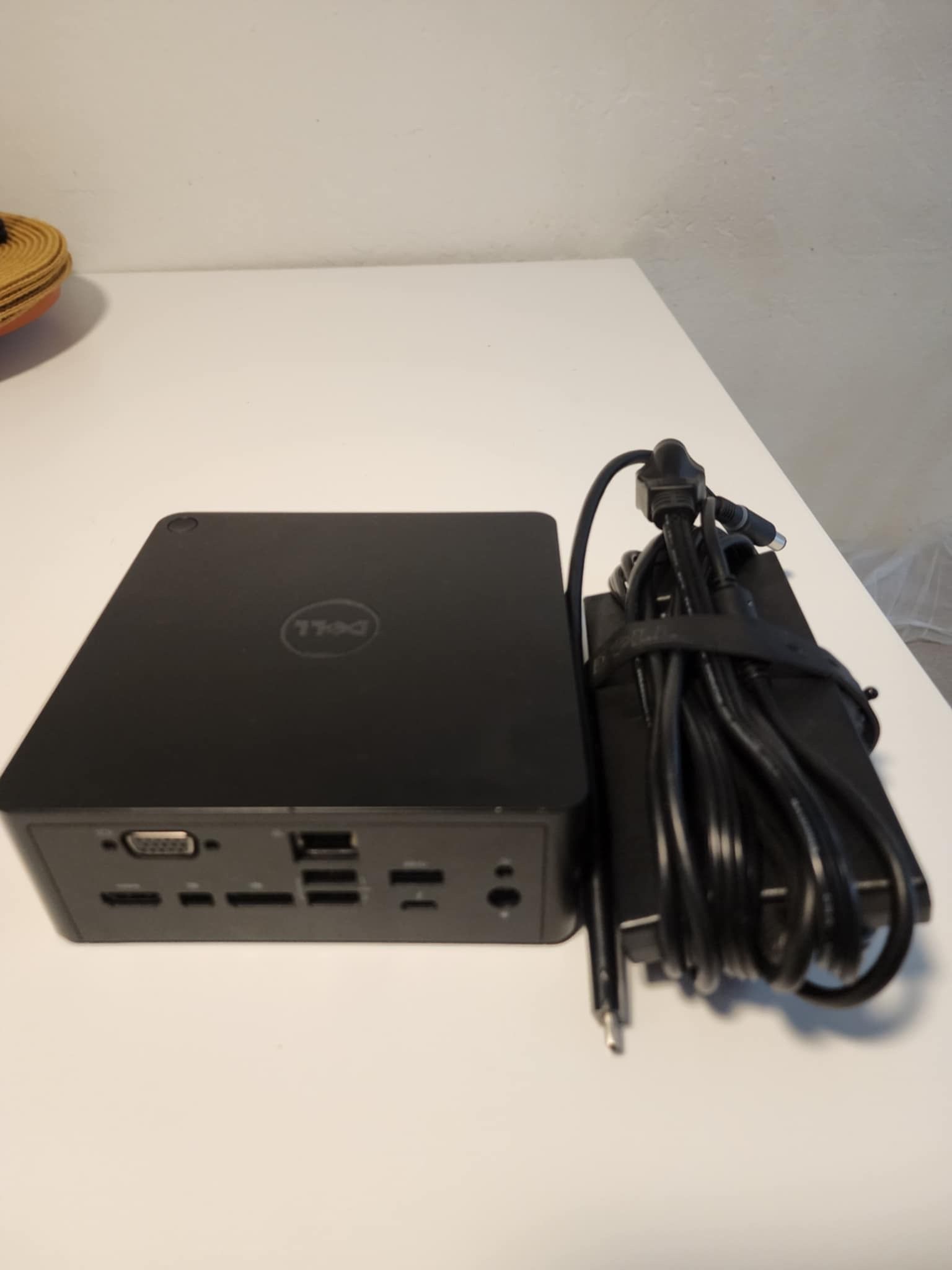 Docking Station ( Device to connect two or three monitors ). Dell K16A Thunderbolt Dock USB Type-C HDMI, DisplayPort. Thunderbolt & VGA. Nothing wron