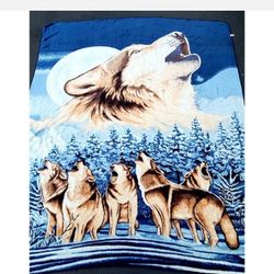 Big Wolves Wolf Blanket Warm Fleece