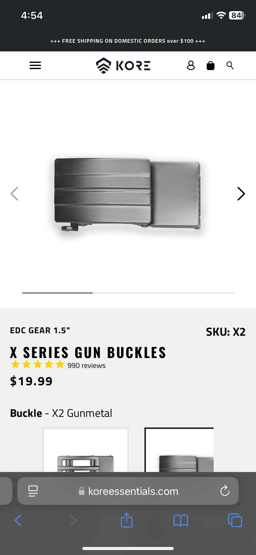 New X2 Kore Essential Belt Buckle