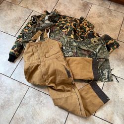 Reseller Lot Vintage SafTbak Duck Camo Jacket Dickies Mossy Oak Overalls