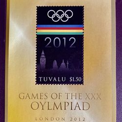 Olympic Stamp With Gold Border