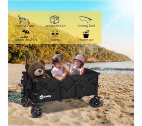 Sekey 300L Extended Collapsible Wagon, 660 Ib Capacity, 48 in Long