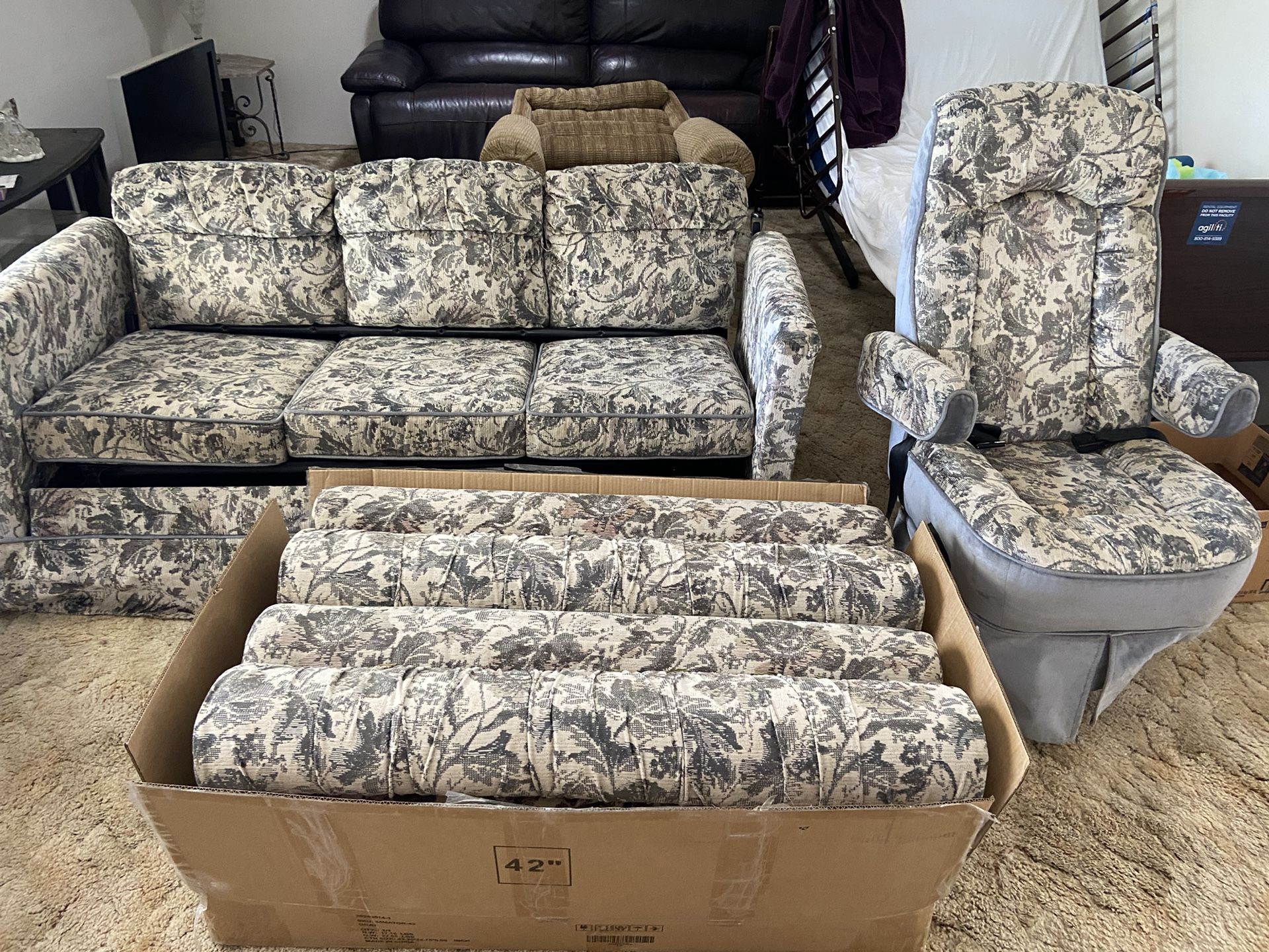 Rv, Matching Sofa/Bed, Captains Chair, And Dinette Cushions