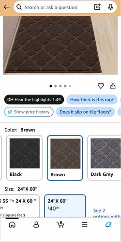 COSY HOMEER 24"x60" Kitchen Runner Rug – Brown