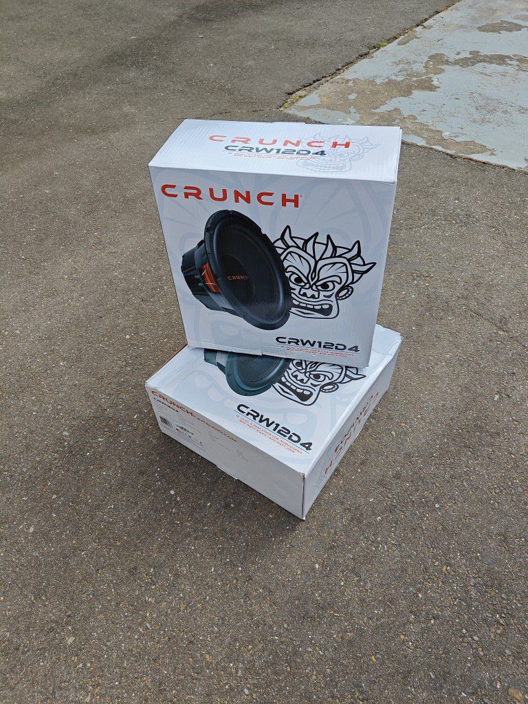 (2) New Crunch 12" dual 4 ohm voice coil subwoofers