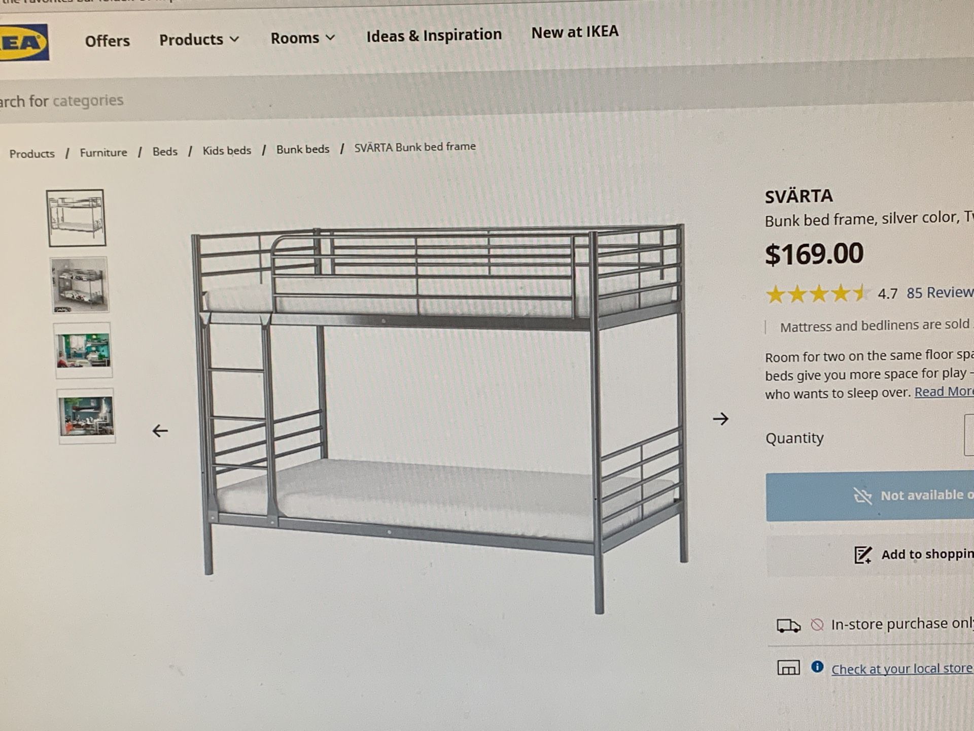 IKEA Svarta Bunk Beds for sale