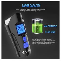 VLOXO Bike Speedometer with Bike Light Set, IPX7 Waterproof Bike Odometer with Horn LED Bike Front Light & Tail Light USB Rechargeable Bicycle Compute