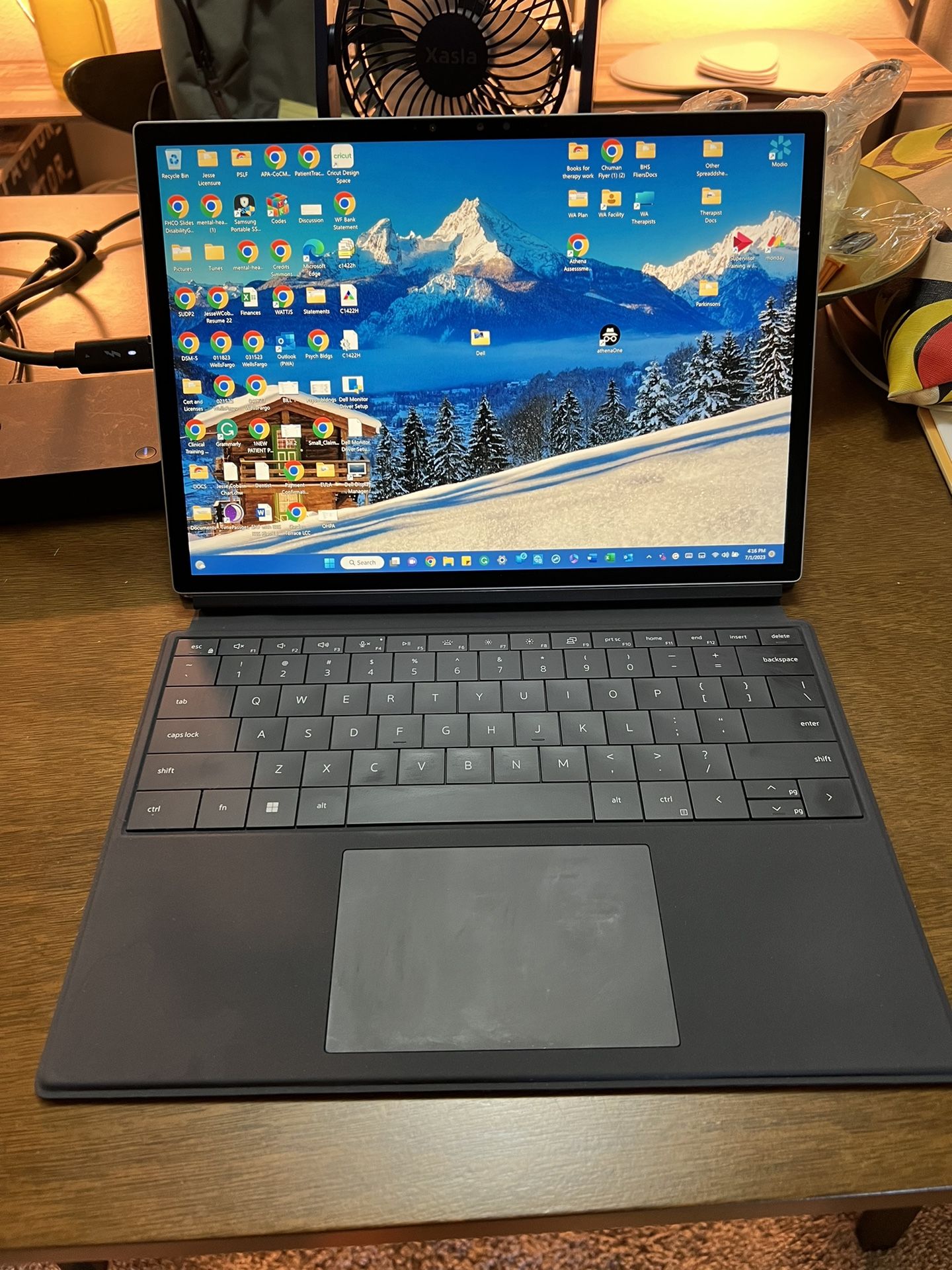 Dell XPS Tablet/laptop w/ stylus, portable flatscreen monitor, and docking station