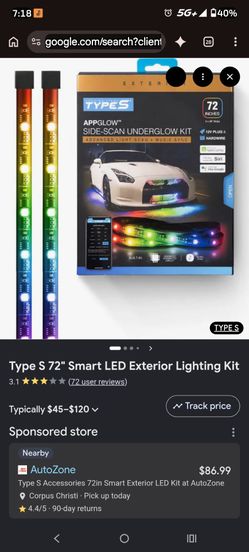 Type s , side- scan underglow kit and optic trim led kit