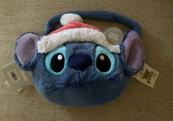 Disney Parks 2024 Stitch Santa Hat Purse Holiday Christmas NEW Removable Hat Bag