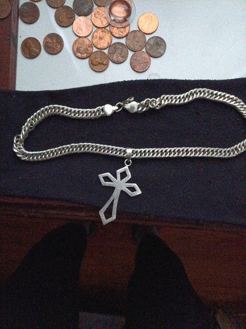 9999 Italian Silver With Solid Cross Heavy Chain