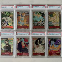 PSA 10 Zoro Nami Usopp Sanji Nico Robin Franky Brook Jinbe One Piece OP TCG 1st Anniversary Set Card Collection Edition Promo Luffy Booster Box Bundle