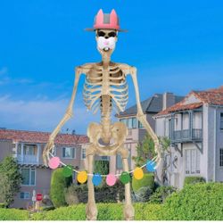 Mepase 3 Set Easter 12 ft Skeleton Costume Accessories Include Easter 12 ft Giant Skeleton clothes Outfit Bunny hat Egg St. Patrick's Day Valentine's 