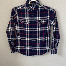 George Flannel Men’s Shirt Long Sleeve Blue Size S.      #Y