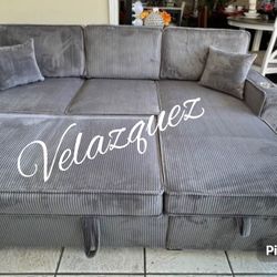 ✅️✅️Gray  Convertible Sectional W/ Cup Holder & W/ USB Port✅️✅️