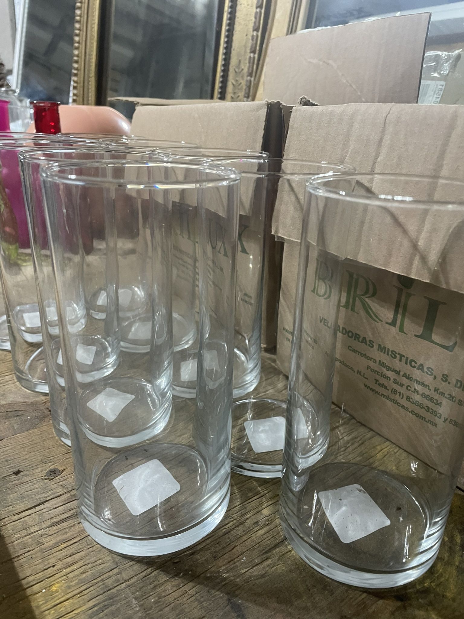 9 Glass Vases Or Candle Holder