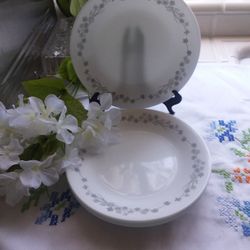 6 VTG. BREAD/DESSERT PLATES CORELLE "RIBBON BOUQUET" PATTERN