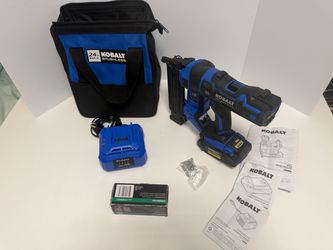 Kobalt 24V Max brushless 18-gauge brad nailer.