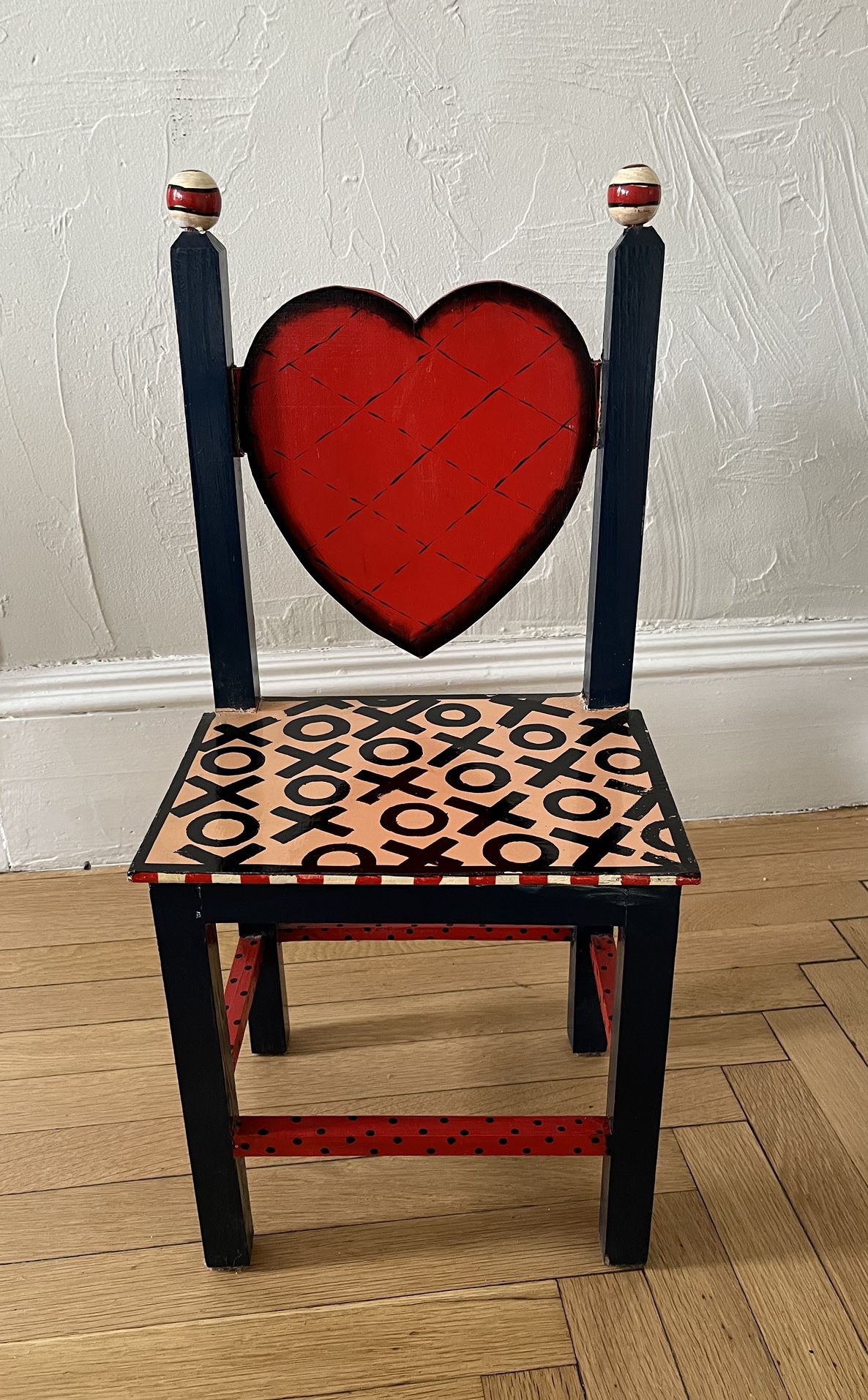 Whimsical Painted Wooden Child’s Chair